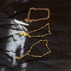 Golden Chain Bracelet Trio